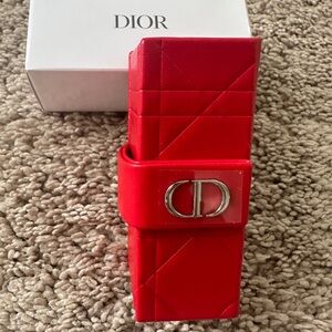 Dior Scarlet Quilted Leather Lipstick Case